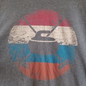 Distillery Apparel Men's XXL Gray Curling Graphic T-Shirt